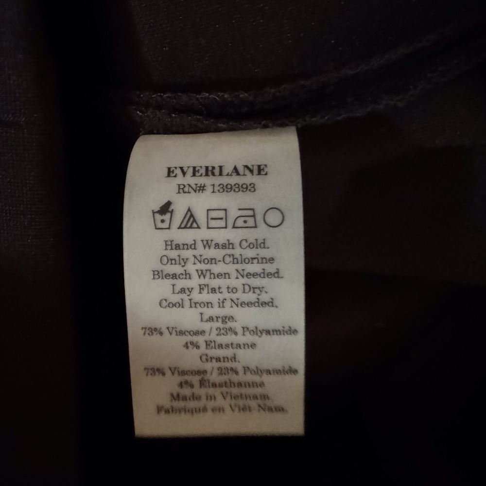 Everlane Size Large Black Minimalist Pockets Thick Knit The Ponte Blouse Top - Picture 6 of 7
